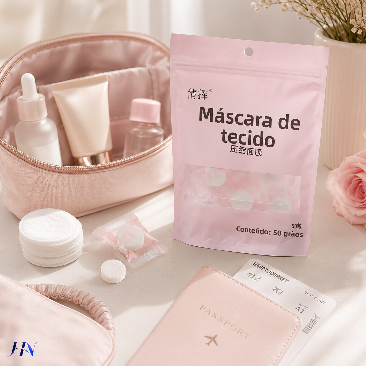 Máscaras Faciais Comprimidas de Algodão para Skincare DIY – Kit 20/50/100 Unidades