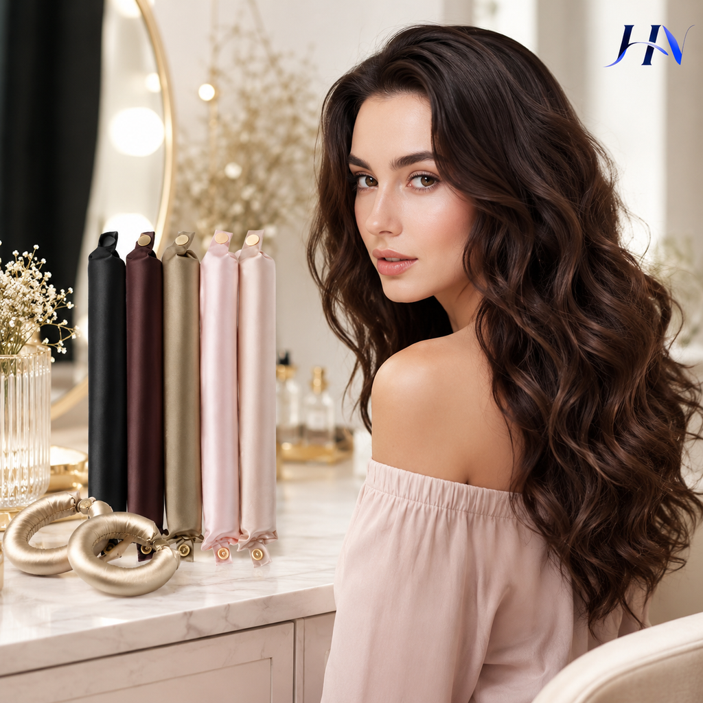 Modelador de Cachos Sem Calor com Revestimento Acetinado – Kit Flexível para Dormir