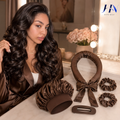 Faixa Modeladora de Cachos Sem Calor com Presilha e Elásticos – Kit para Dormir