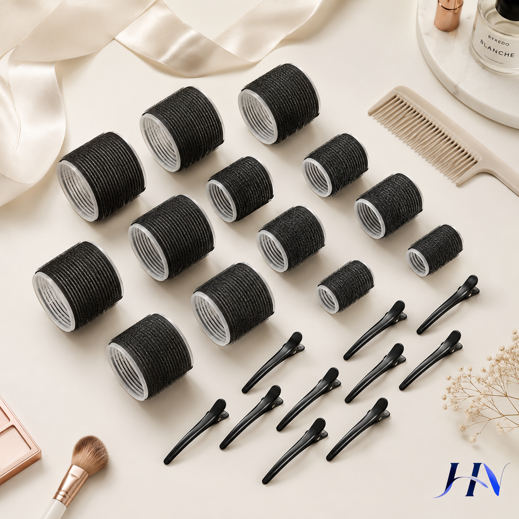 Kit 30 Peças Bobes Autogrip Sem Calor com Presilhas para Modelar o Cabelo