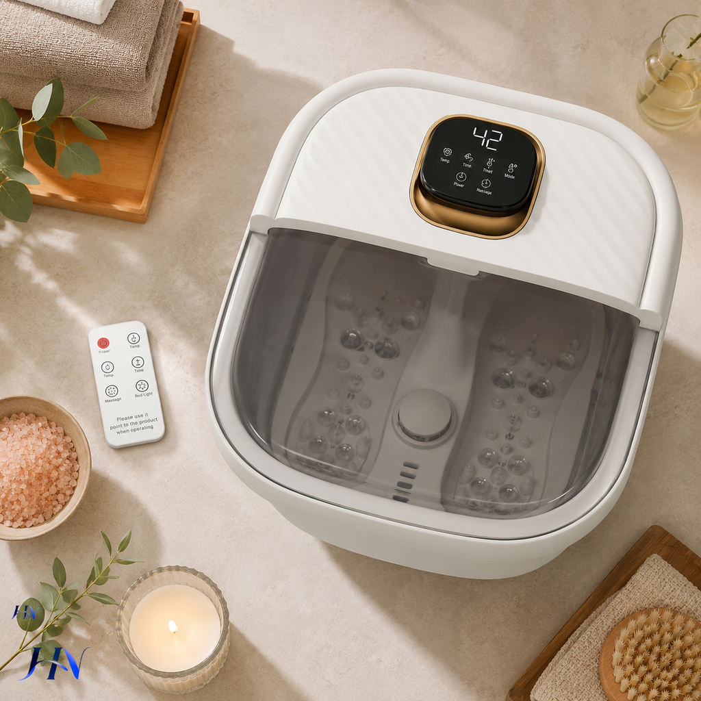 Spa Elétrico para os Pés Dobrável com Aquecimento, Massagem e Controle de Temperatura