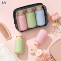 Kit 3 Frascos Portáteis para Viagem 100ml com Nécessaire Transparente