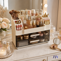 Organizador Premium de Penteadeira BeautyBox – Caixa de Maquiagens e Skincare de Luxo