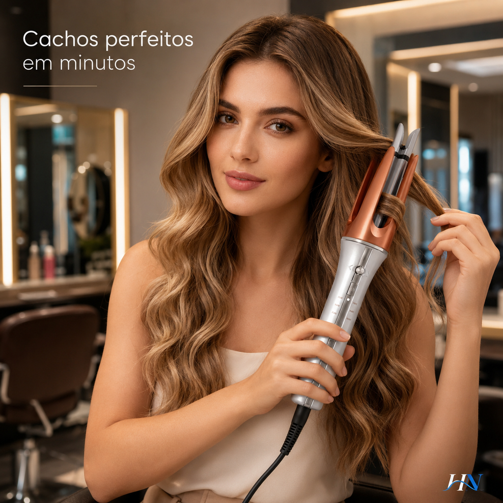 Modelador de Cachos Automático XMSJ ProWave Ionic – Cerâmica Turmalina com 3 Temperaturas