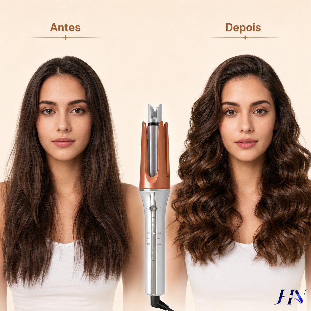 Modelador de Cachos Automático XMSJ ProWave Ionic – Cerâmica Turmalina com 3 Temperaturas