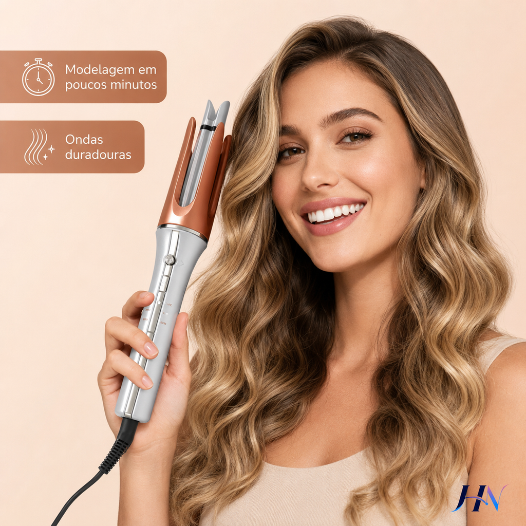 Modelador de Cachos Automático XMSJ ProWave Ionic – Cerâmica Turmalina com 3 Temperaturas