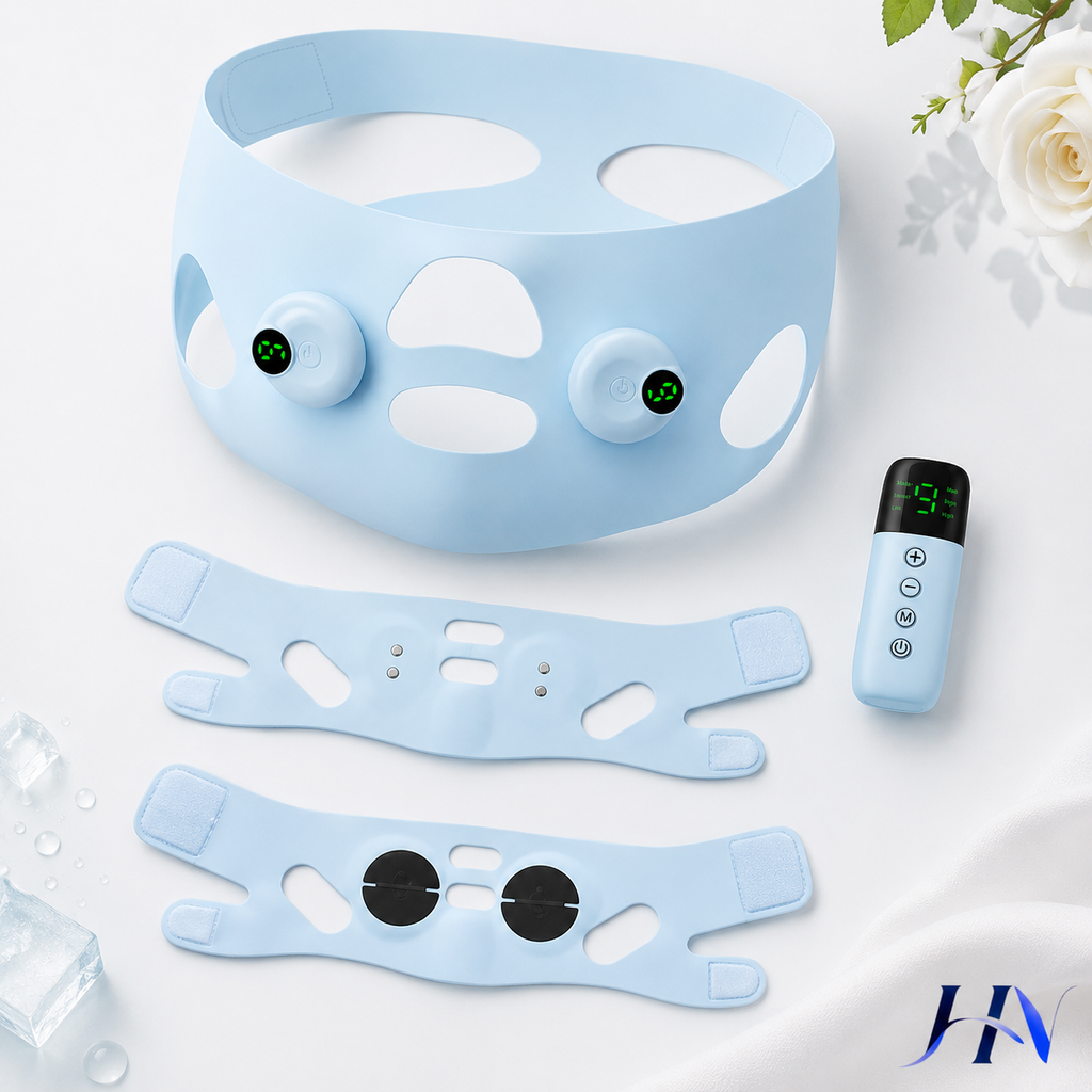 Massageador Facial V-Line EMS Recarregável para Contorno do Rosto e Pescoço