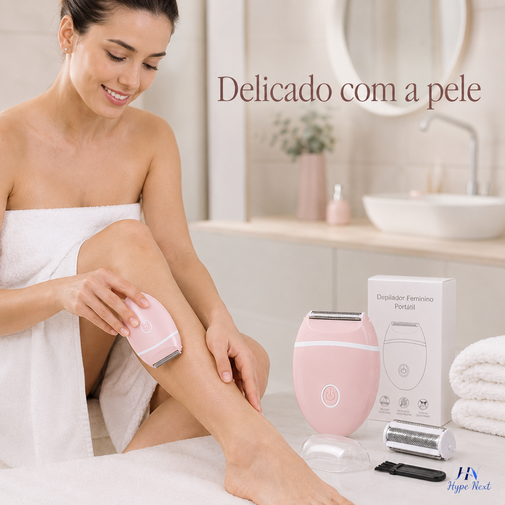 Depilador Elétrico Feminino DearBeauty 3 em 1 – Aparador Corporal para Rosto, Axilas e Área Íntima