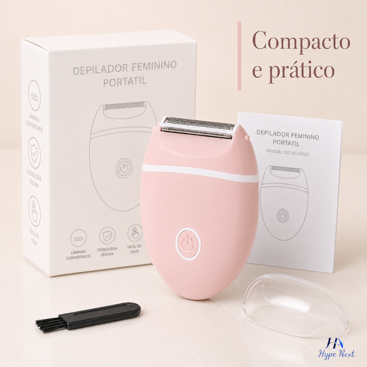 Depilador Elétrico Feminino DearBeauty 3 em 1 – Aparador Corporal para Rosto, Axilas e Área Íntima