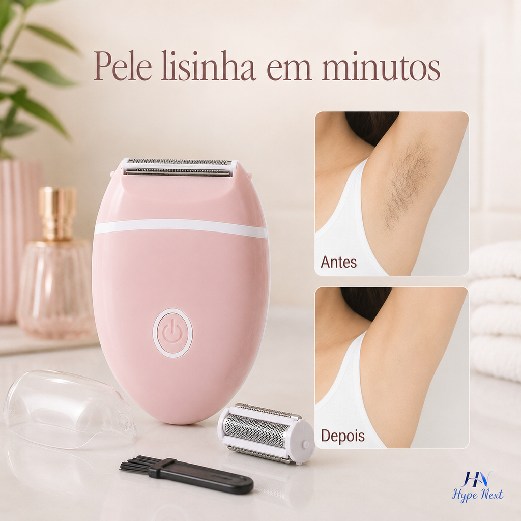 Depilador Elétrico Feminino DearBeauty 3 em 1 – Aparador Corporal para Rosto, Axilas e Área Íntima