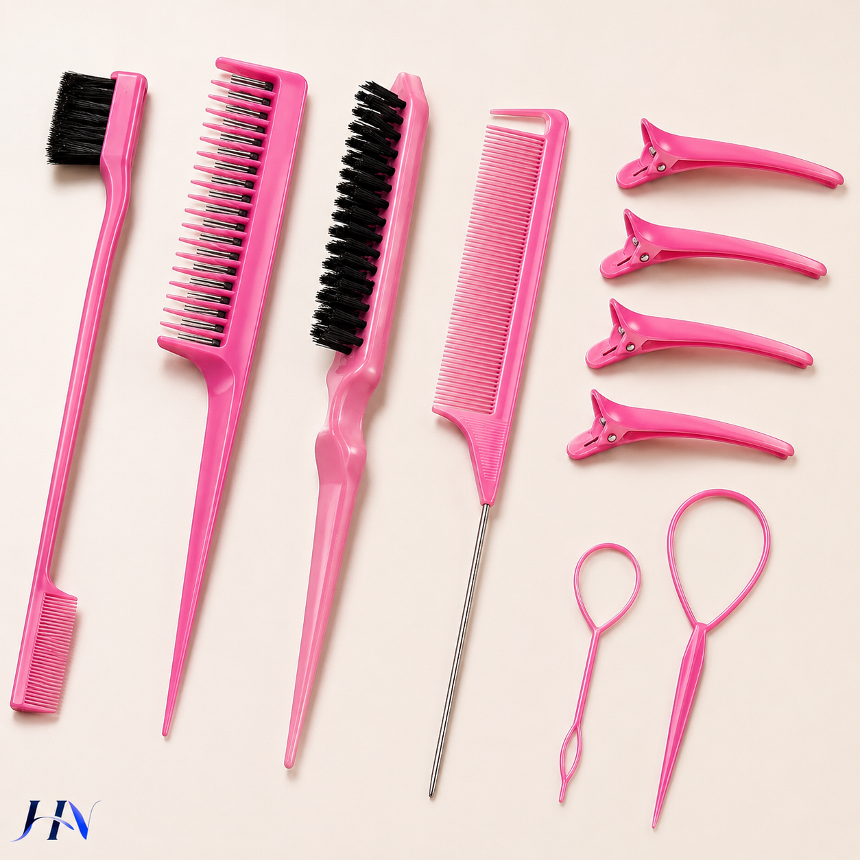 Kit Profissional Hair Styling Pro – Pentes, Escova de Volume, Baby Hair e Presilhas para Penteados