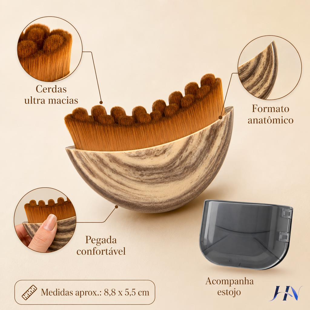 Escova Facial Esculpidora LymphGlow – Massageador de Madeira para Drenagem e Contorno Facial