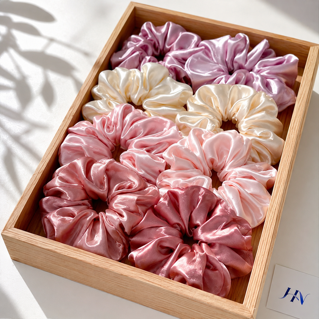 Kit 16 Scrunchies de Cetim Soft Luxe