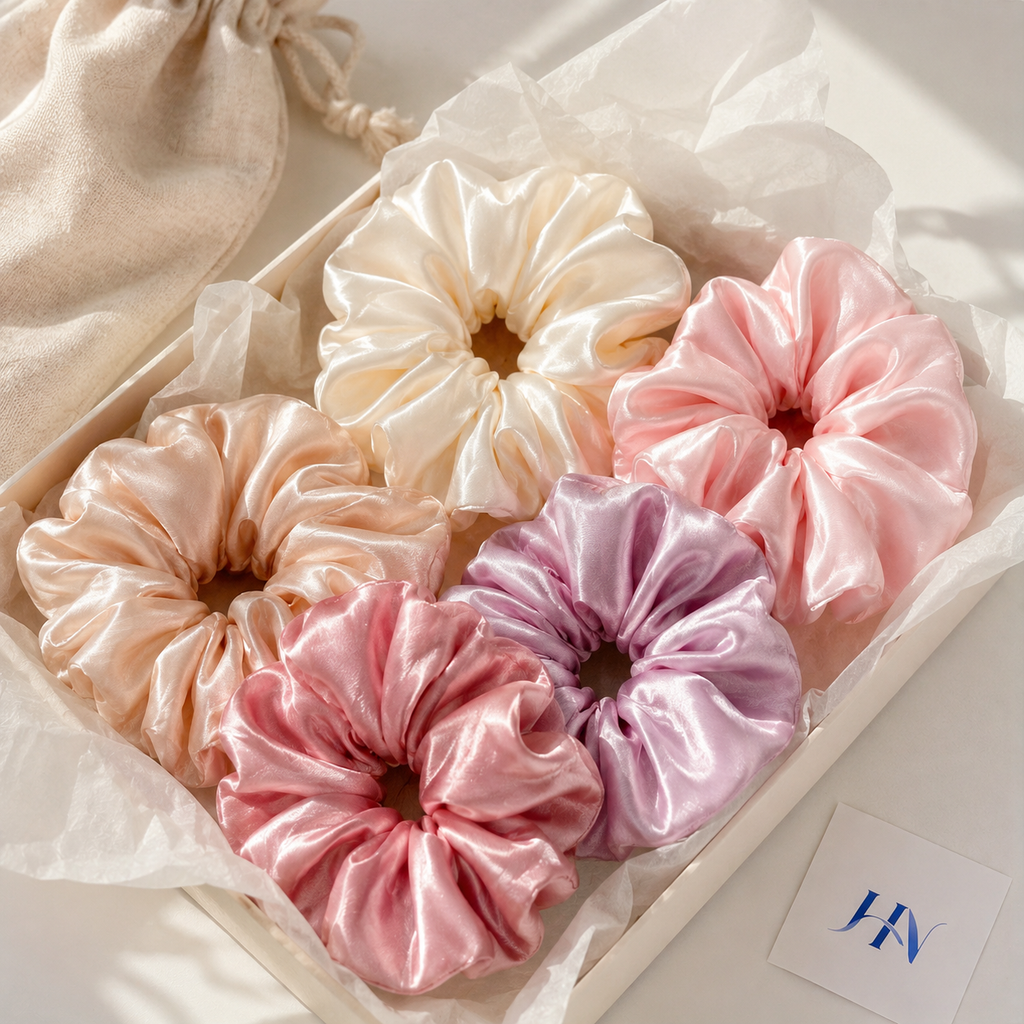 Kit 16 Scrunchies de Cetim Soft Luxe