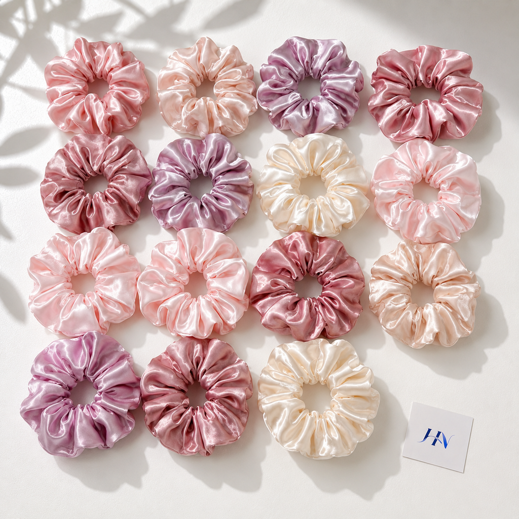 Kit 16 Scrunchies de Cetim Soft Luxe