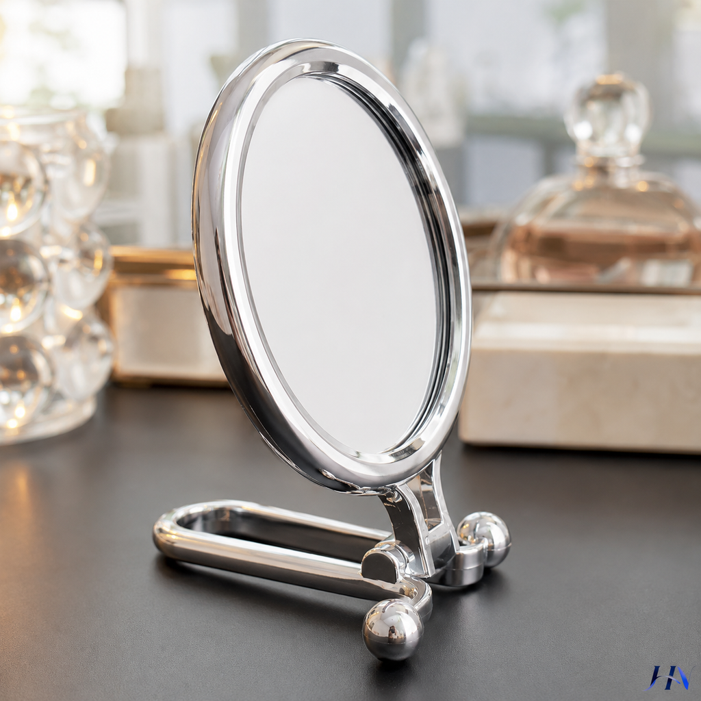 Espelho Portátil Premium VersaMirror – Dobrável, Dupla Face e Ampliação 2X/5X/10X