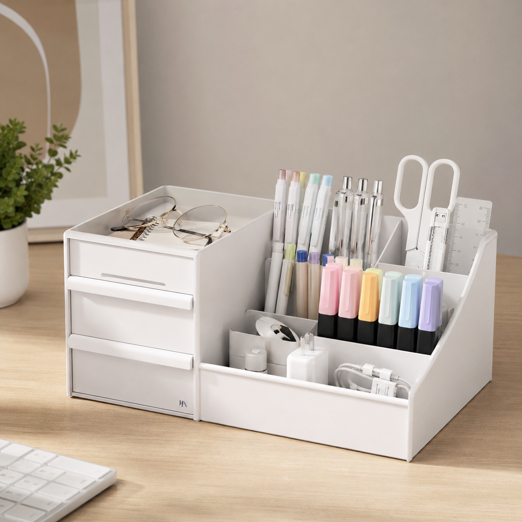 Organizador de Maquiagem Premium Beauty Drawer – Caixa com Gaveta para Cosméticos, Joias e Skincare