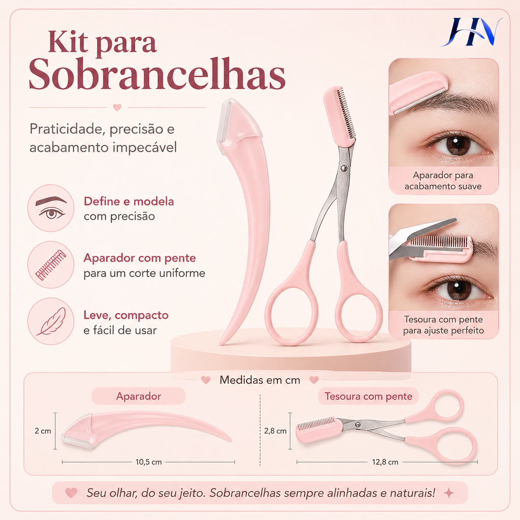 Aparador de Sobrancelhas com Pente e Lâmina de Precisão