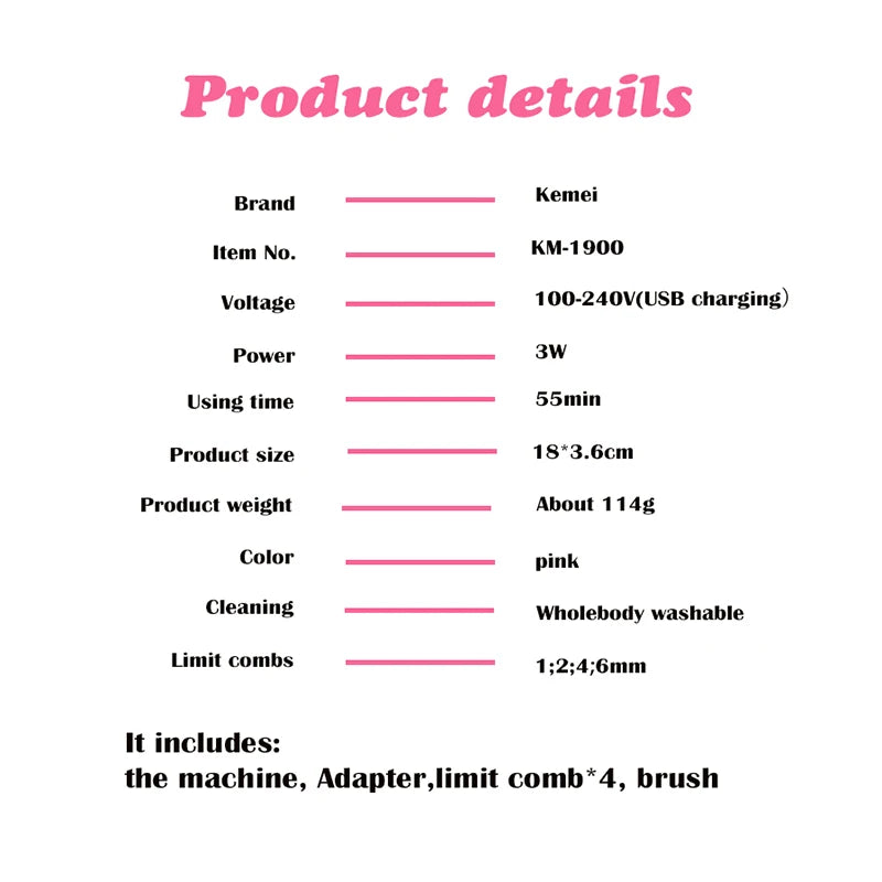 kemei rechargeable lady epilator electric shaver hair remover women depilador hair removal for women electric razor lady shaver
