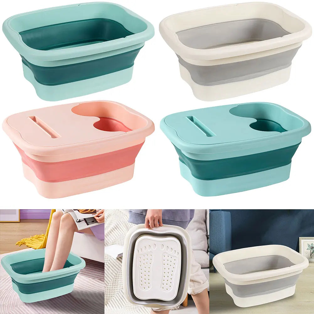 Portable Footbath Massage Bucket Easy To Store Foldable Foot Bath Tray Collapsible Foot Soak Bucket for Relaxing and Pain Relief