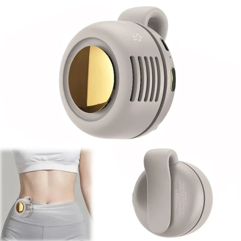 Portable Silent Mini Bladeless Fan Clip on Shirt Waist 3 Speed USB Rechargeable Summer Essential for Outdoor Running Camping