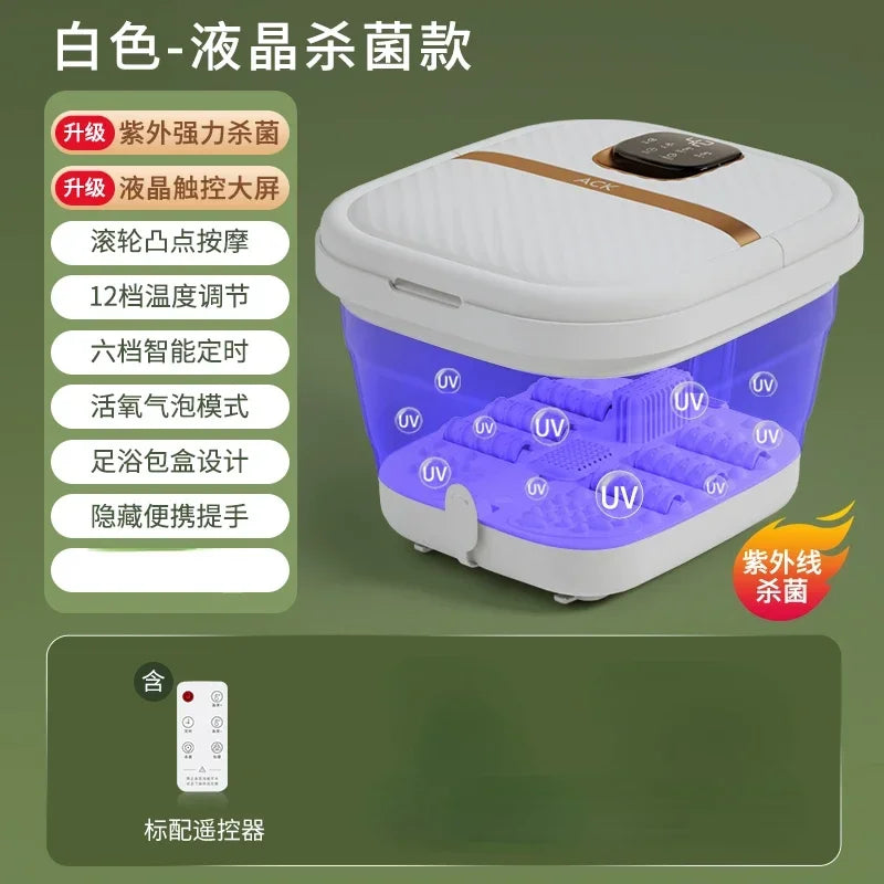 Automatic Heat Constant Temperature Foot Massage Foot Soak Tub Folding Footbath Machine Roller Massage Electric Pedicure Bathtub