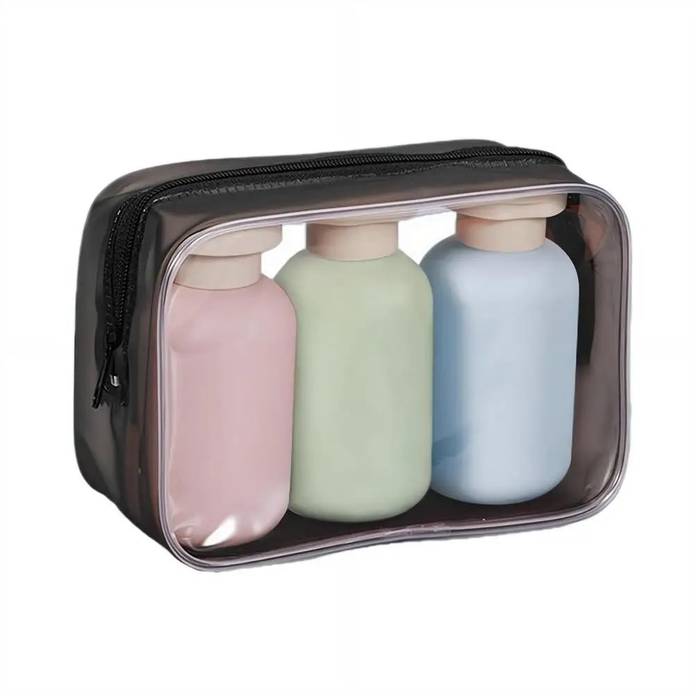 3pcs 100ML Silicone Travel Press Pump Dispenser Bottles Accessories Portable ABS  Leak-Proof Empty Container for Shampoo/Lotion