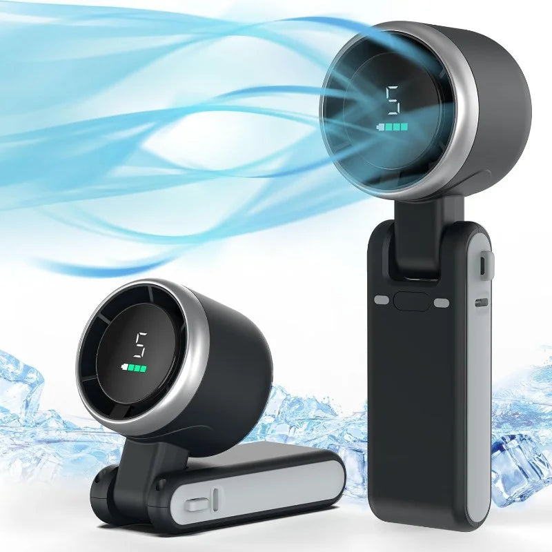 Mini Ventilador Portátil 3 em 1 AirFlex Pro – Recarregável USB com 5 Velocidades e Bateria 3600mAh