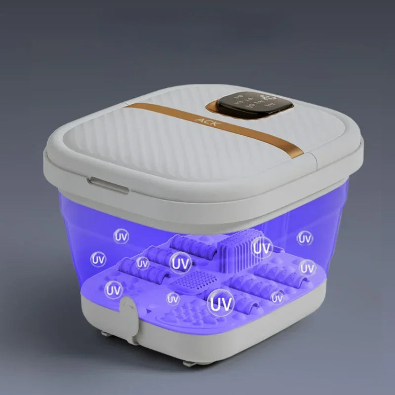 Automatic Heat Constant Temperature Foot Massage Foot Soak Tub Folding Footbath Machine Roller Massage Electric Pedicure Bathtub