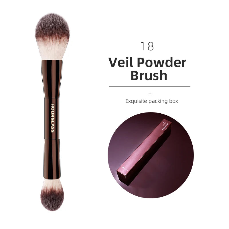 Pincel de Maquiagem Profissional Luxe Hourglass – Acabamento Premium para Pele e Olhos
