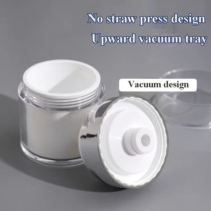 15/30/50ml Cosmetics Empty Airless Pump Jar Refillable Acrylic Cream Vacuum Bottle Portable Size Container of Makeup for Lotion