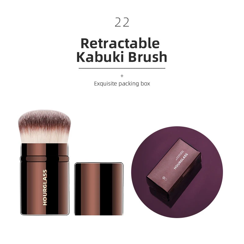Pincel de Maquiagem Profissional Luxe Hourglass – Acabamento Premium para Pele e Olhos