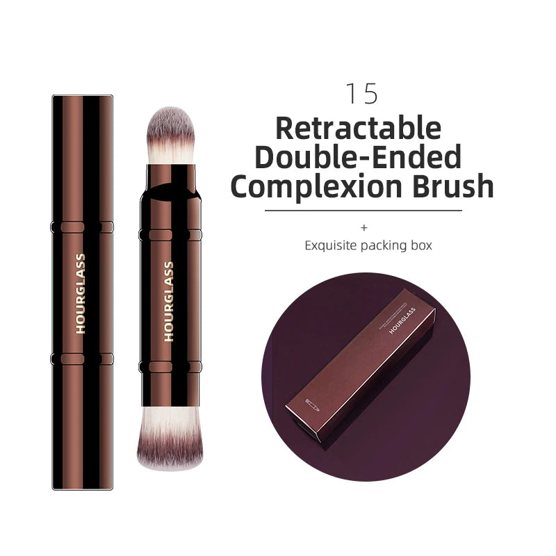Pincel de Maquiagem Profissional Luxe Hourglass – Acabamento Premium para Pele e Olhos