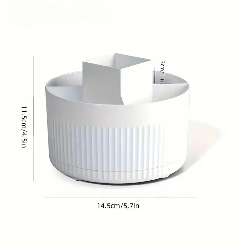 1PC Jewelry Container 360° Rotating Makeup Storage Box Desktop Makeup Organizer Cosmetic Brush Holder Eyebrow Pencil Holder