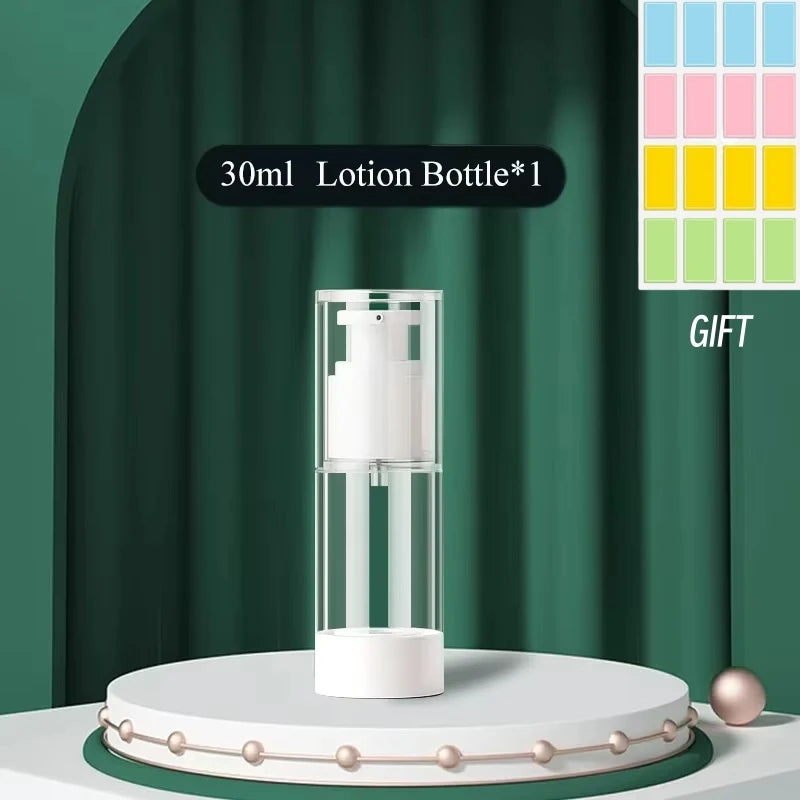 Pote Dosador Airless Premium Refilável – Frasco Acrílico a Vácuo para Cremes, Séruns e Loções