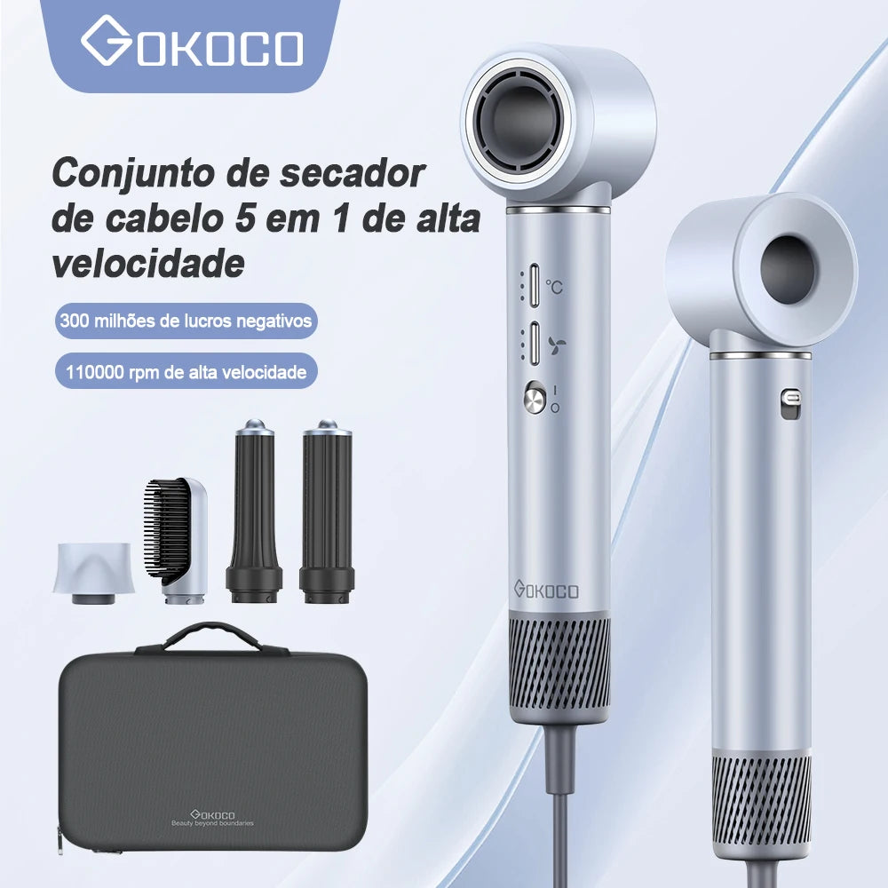 Gokoco S1 Pro Versatile 5 in 1 Hair Dryer Set Magnetic Straightening Head Curling Comb