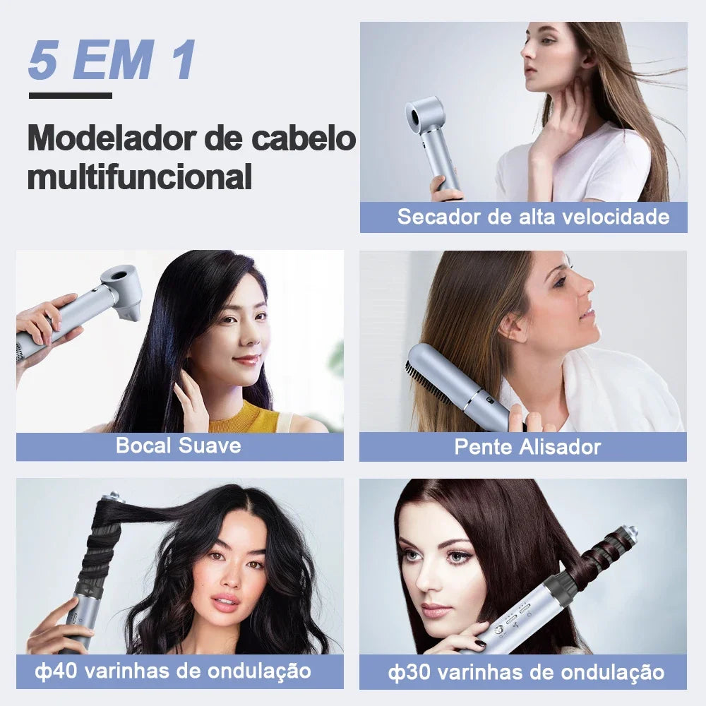 Gokoco S1 Pro Versatile 5 in 1 Hair Dryer Set Magnetic Straightening Head Curling Comb