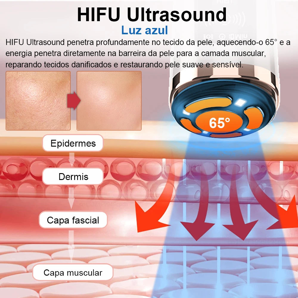 Hifu Face Lifting Machine EMS Facial Microcurrent Face Massager Skin Rejuvenation Anti-Aging Skin Tightening Mini Hifu Machine