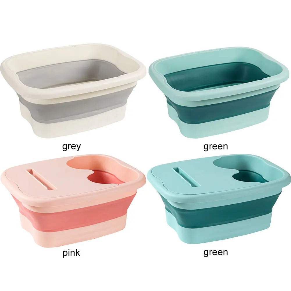 Portable Footbath Massage Bucket Easy To Store Foldable Foot Bath Tray Collapsible Foot Soak Bucket for Relaxing and Pain Relief