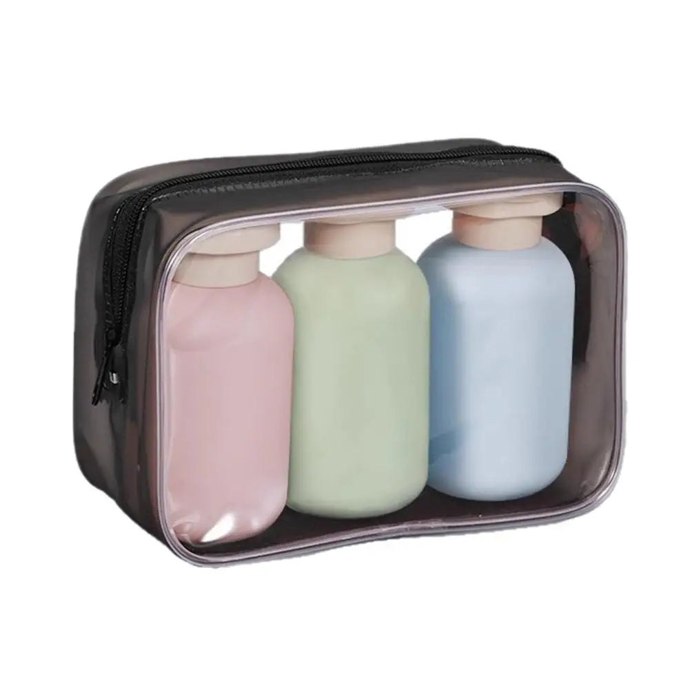 3pcs 100ML Silicone Travel Press Pump Dispenser Bottles Accessories Portable ABS  Leak-Proof Empty Container for Shampoo/Lotion