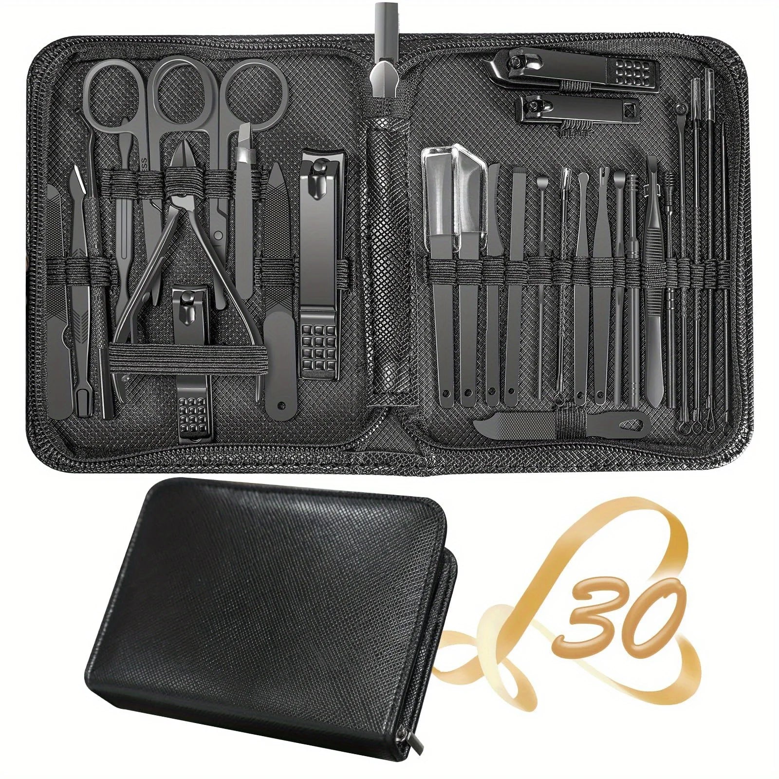 Kit Manicure e Pedicure Premium 30 em 1 RedFlow – Estojo Completo para Unhas e Cuidados Pessoais