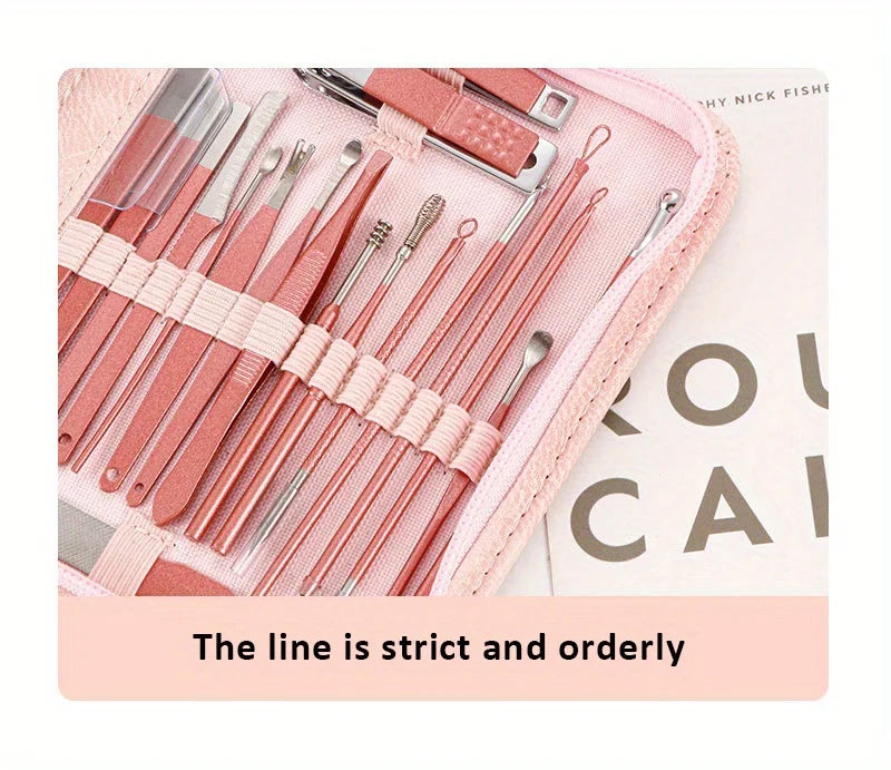 New Manicure Set 30 in 1 Nail Clippers Set Nail Manicure Kit for Women RedFlow Toenail Clippers,Pedicure Kit Pedicure Tools