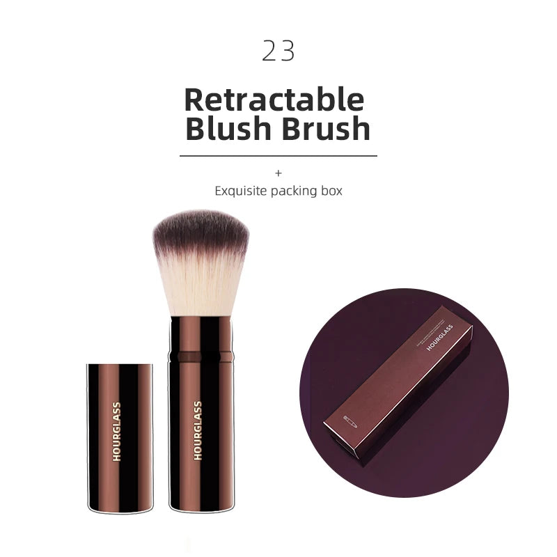 Pincel de Maquiagem Profissional Luxe Hourglass – Acabamento Premium para Pele e Olhos