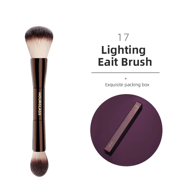 Pincel de Maquiagem Profissional Luxe Hourglass – Acabamento Premium para Pele e Olhos