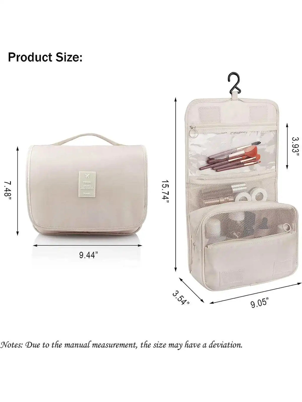 Travel Makeup Bag Waterproof Toiletries Organizer High Quality Women Neceser Bathroom Hook Wash Pouch Hook Makeup Storage Bag