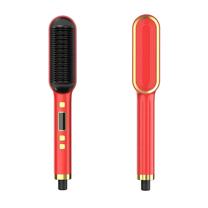 Escova Alisadora Térmica Profissional ThermoSmooth Pro – Cerâmica Turmalina com 5 Temperaturas