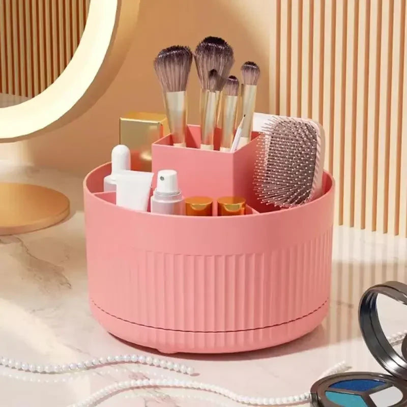 Organizador Giratório Premium Beauty Tower 360° – Porta-Pincéis, Maquiagens, Joias e Acessórios