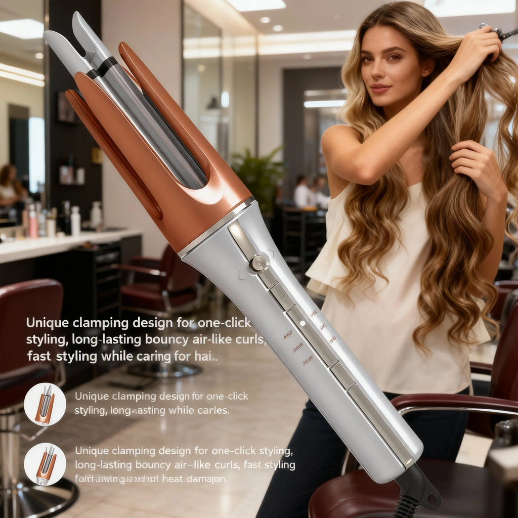 Auto Negative ions Rotating Hair Curler 3 grades Temperature Ceramic Fast Heat Hair Curler Big Wave Curling Iron Styling Tools