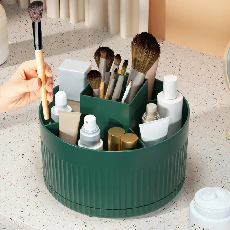 1PC Jewelry Container 360° Rotating Makeup Storage Box Desktop Makeup Organizer Cosmetic Brush Holder Eyebrow Pencil Holder