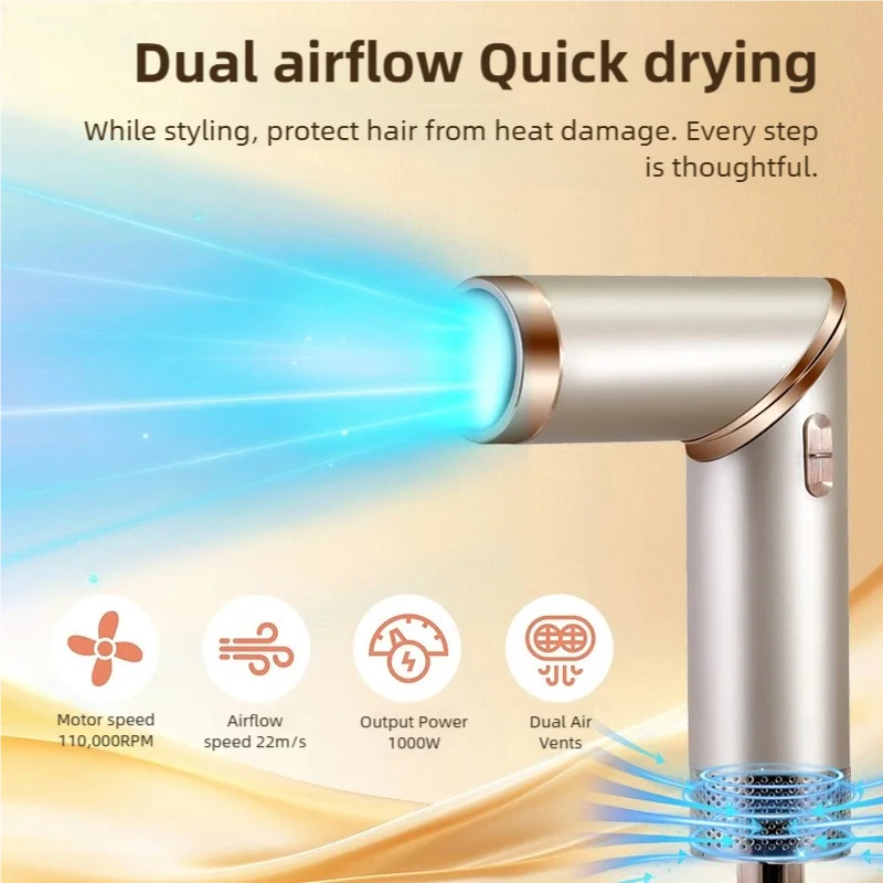 5 in 1 Handle Foldable Hair Dryer Portable Multifunctional Home Hair Dryer Negative Ion Hair Care Curling Iron Personal Styling